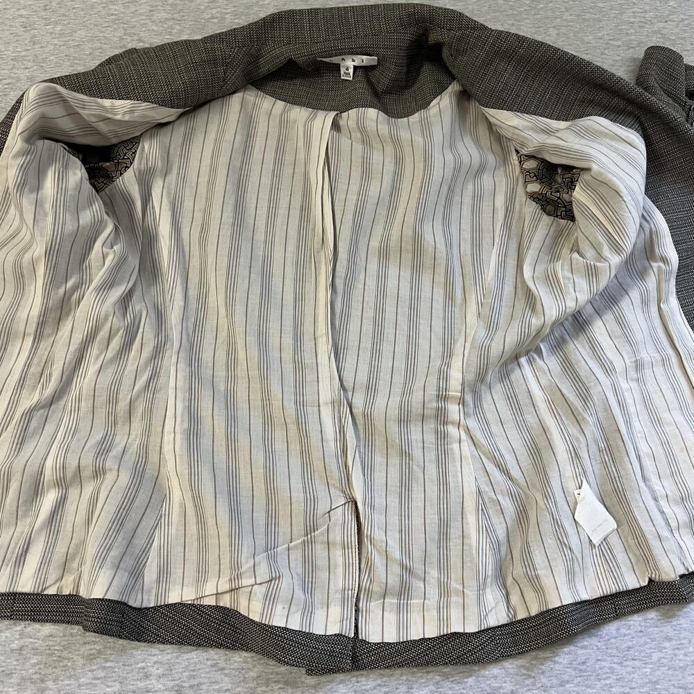 Cabi Blazer Womens 4 Brown Black Single Button 3/4 Sleeve Ruched Casual Career - Picture 10 of 16